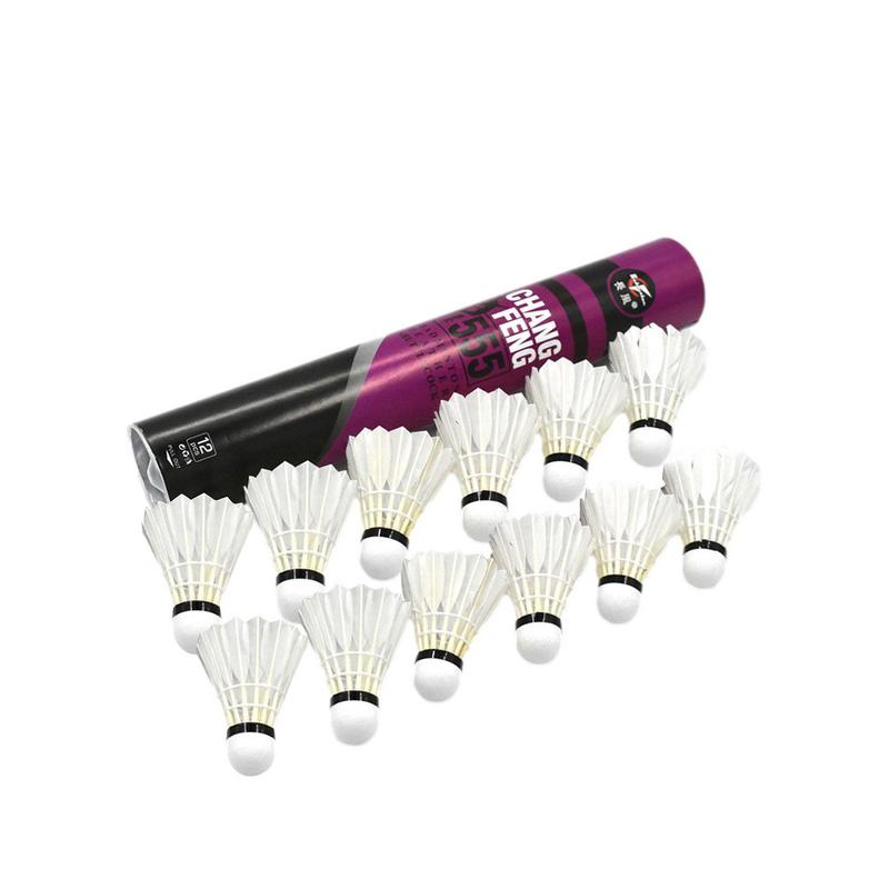 Sports Equipment For Badminton - 12 ชิ้น/ล็อตแบดมินตันขนเป็ดธรรมชาติลูกการฝึกอบรมแบดมินตันขนสีขาวลูกสําหรับอุปกรณ์ฝึกกีฬา