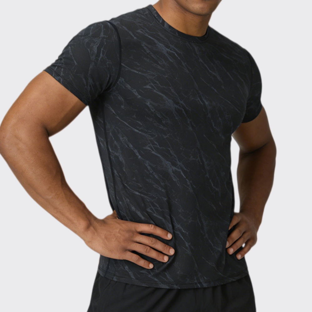 Sports Equipment Manufacturers - ฤดูร้อนผู้ชายเสื้อยืดออกกำลังกายแห้งเร็วแขนสั้นชายยิมฟิตเนสกีฬาเสื้อยืดผู้ชายวิ่งเพาะกายเสื้อยืด