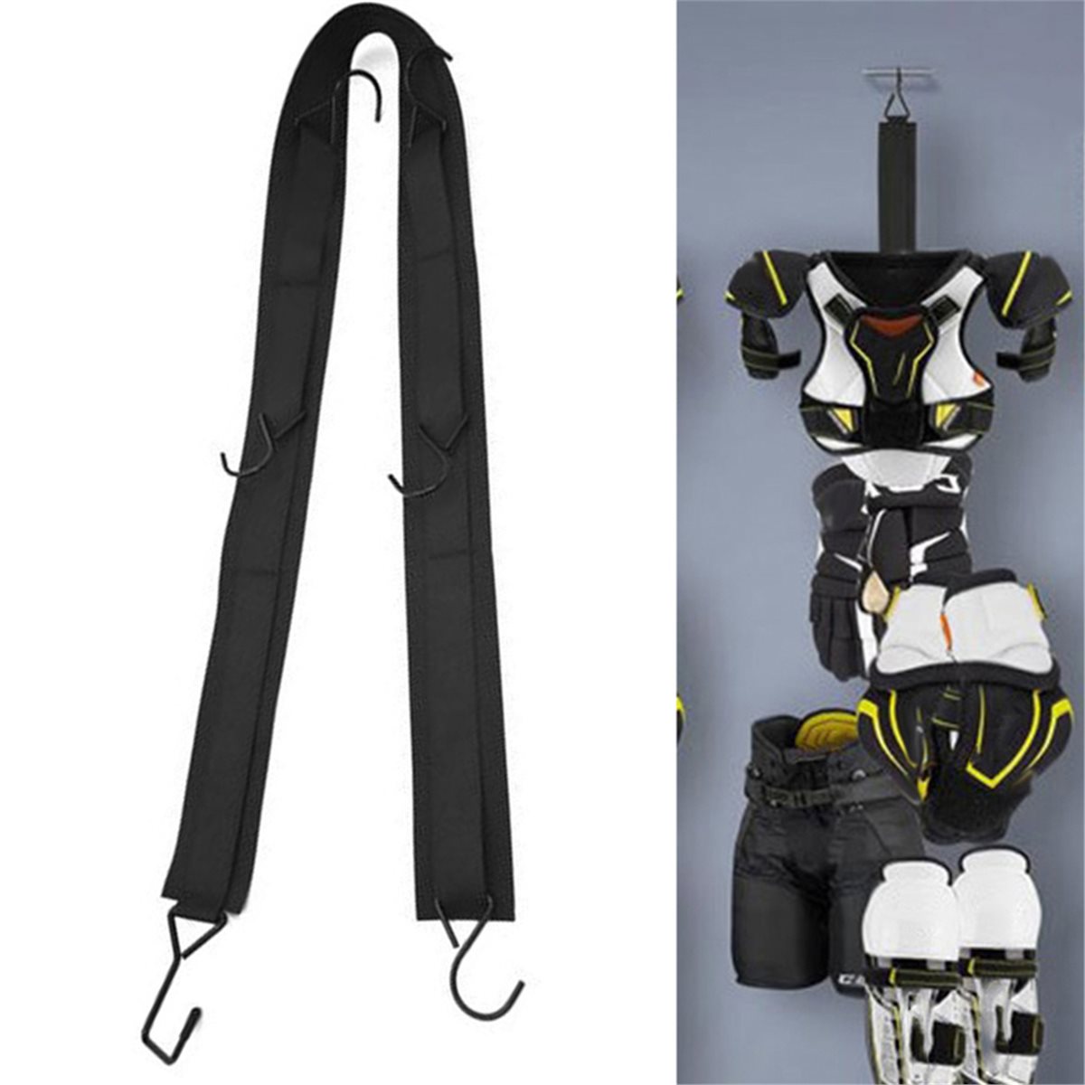 Sports Equipment Drying Rack - AD45 ราวแขวนอุปกรณ์ฮอกกี้พร้อมตะขอ 5 ตัว อุปกรณ์จัดเก็บอุปกรณ์ฮอกกี้สำหรับตั้งแคมป์และอุปกรณ์เสริมสำหรับหอพักกีฬา