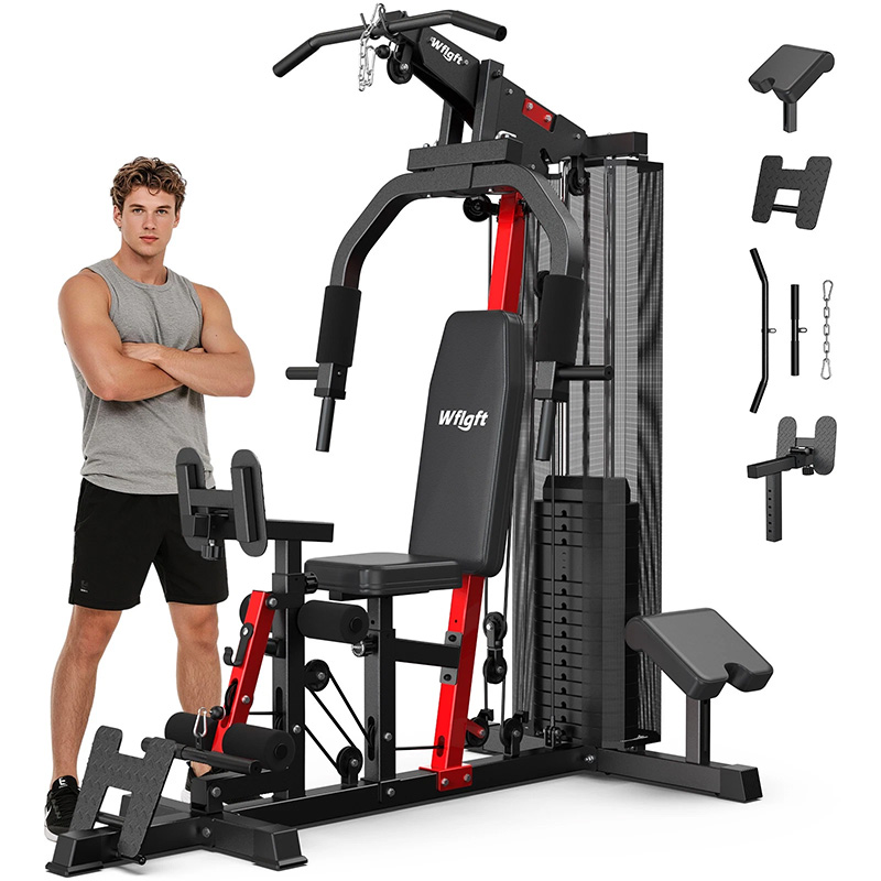 Sports Equipment Near Me - อุปกรณ์ออกกำลังกายในบ้าน Pooboo พร้อมแผ่นน้ำหนัก 148 ปอนด์, เครื่องออกกำลังกายแบบครบวงจรสำหรับการฝึกกล้ามเนื้อทั่วร่างกาย
