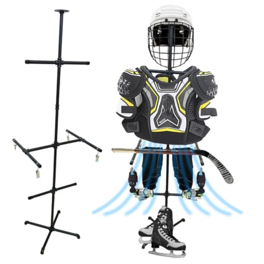 Sports Equipment Drying Rack - ราวแขวนอุปกรณ์ฮอกกี้, ราวแขวนอุปกรณ์กีฬาฮอกกี้โลหะแบบหนา, ราวแขวนอุปกรณ์ฮอกกี้น้ำแข็งสำหรับฮอกกี้, ฟุตบอล, ลาคrosse