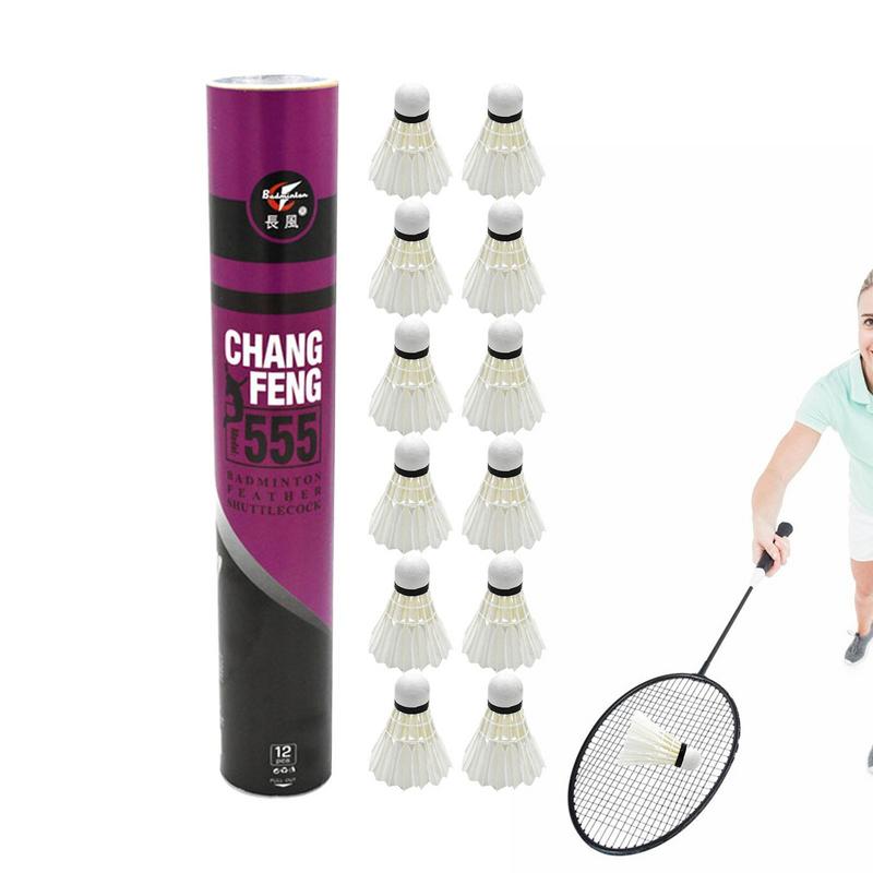 12 ชิ้น/ล็อตแบดมินตันขนเป็ดธรร - Sports Equipment For Badminton บทวิจารณ์และราคา